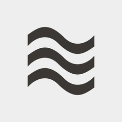 waves icon vector illustration and symbol for website and graphic design