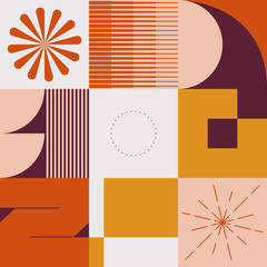 Obraz premium Mid-Century Abstract Vector Pattern Design