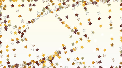 Realistic Background with Confetti of Glitter Star Particles. Sparkle Lights Texture. Celebration pattern. Light Spots. Star Dust. Christmass Design. Explosion of Confetti. Design for Advertisement.
