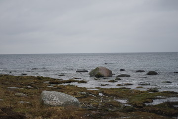 Fototapeta na wymiar Wild seascape at Cape Arkona, island Rugia, Baltic Sea, Germany 
