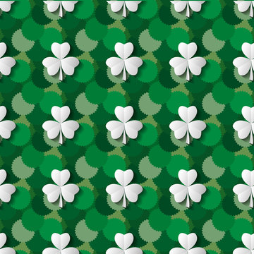 Clover On A Background Of Green Brushstrokes. EPS10