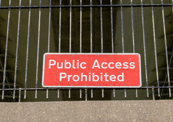 Public access prohibited sign