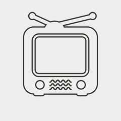 old television icon vector illustration and symbol for website and graphic design