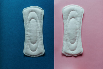 Two feminine sanitary pads