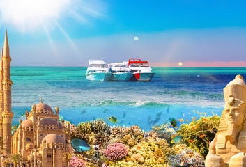 Collage about Sharm El Sheikh - obrazy, fototapety, plakaty