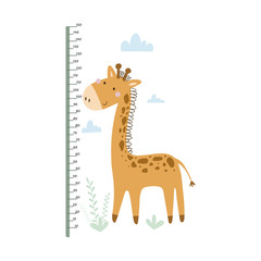 Hand drawn cute giraffe vector illustration. Cartoon giraffe vector print. Decor Sticker Poster measurements - 326354265