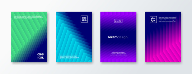 Obraz na płótnie Canvas Set of cover design with abstract layered gradient shapes. Vector illustration template. Universal abstract design for covers, flyers, banners, greeting card, booklet and brochure.