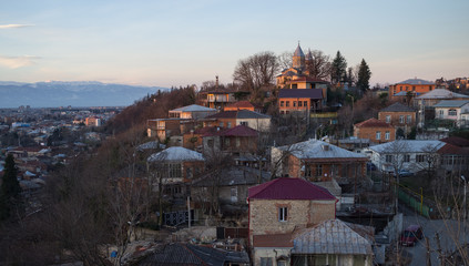 The residential quarters of Kutaisi at dawn.