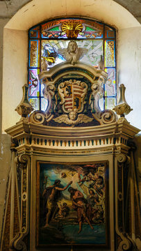 Stained Glass windows and alter in Lecce Cathederal