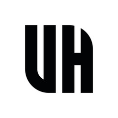 UH U H initial letter logo design icone