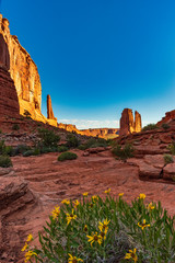 Park Avenue Trailhead view in Arches National Park, Moab, Utah