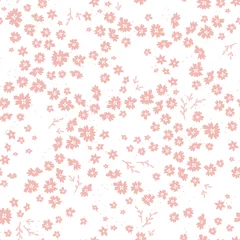 Aluminium Prints Small flowers Cute hand drawn floral seamless pattern, flower meadow background, great for textiles, banners, wallpapers, vector design