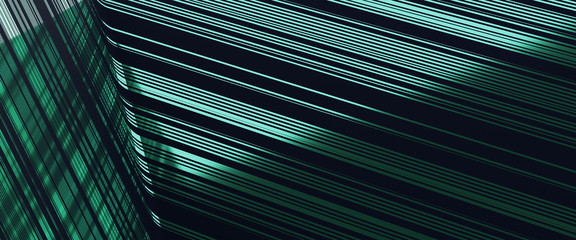 3d rendering pattern line green reflect luxury background.