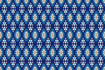 Geometric ornament of rhombuses and triangles in the native American style. Seamless pattern for web, print, textile, wallpaper, card, wrapping paper and background