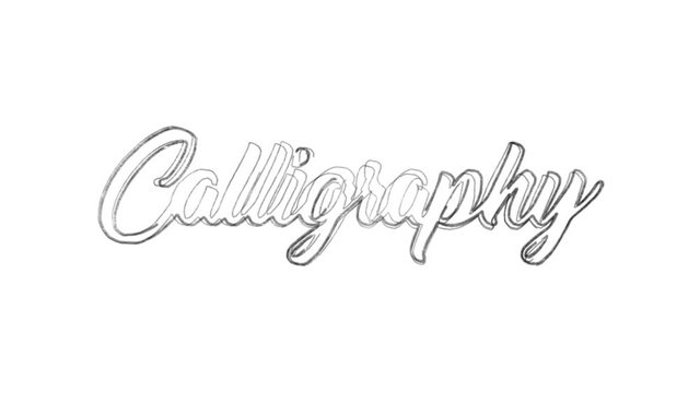 Calligraphy Animation Text Alpha Channel