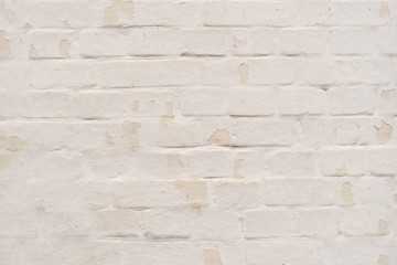 white coloured brick wall. Abstract background with empty space for your design.