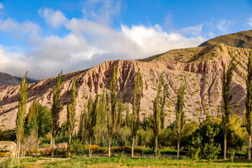 View on the rocks and the mountains of Salta