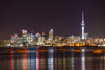 Auckland City Skyline at Night