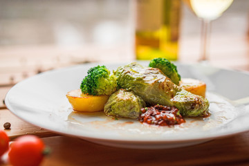 Stuffed cabbage with meat and rice delicious food