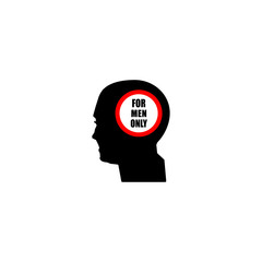 Man profile and sign for men only. eps ten