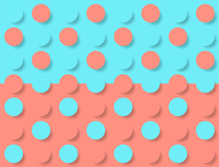 Abstract contrast geometric minimal bright pink and turquoise background. Punchy pastel style vector design