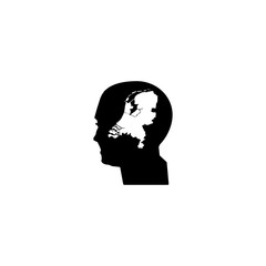 Person profile and map of Netherlands sign eps ten