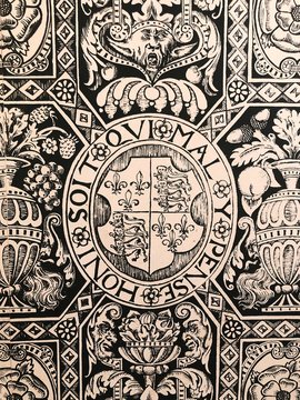 detail of vintage royal wallpaper design