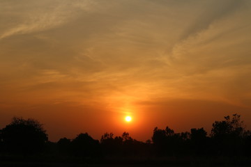 Obraz premium Sunset, the last light of the day