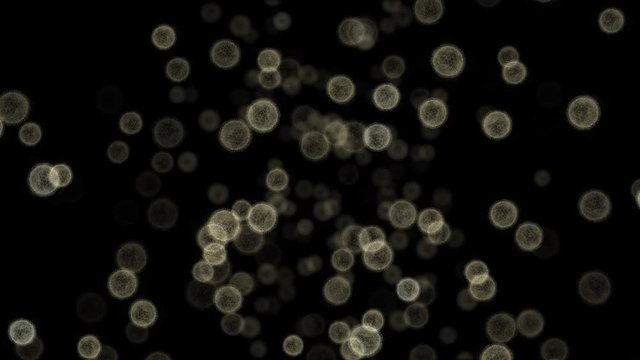 Coronavirus microscope view.  Zoom in to coronavirus particles jiggling about due to brownian motion.