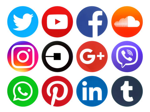 Popular circle social media logos