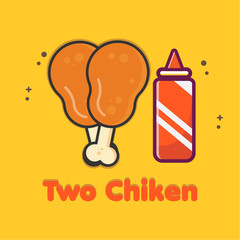 two Chicken leg Vectors 