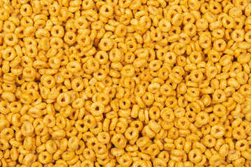 Corn-flakes background and texture. Top view.