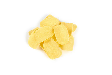 Potato chips isolated on white background