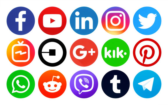 Popular circle social media icons