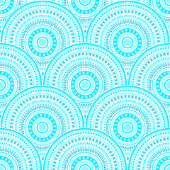 Ethnic circle shapes seamless geometric pattern.