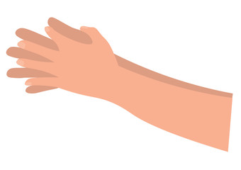 指の間を洗う手のイラスト