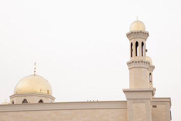 Fototapeta na wymiar Muslim mosque, white mosque, mosque on a heavenly background.
