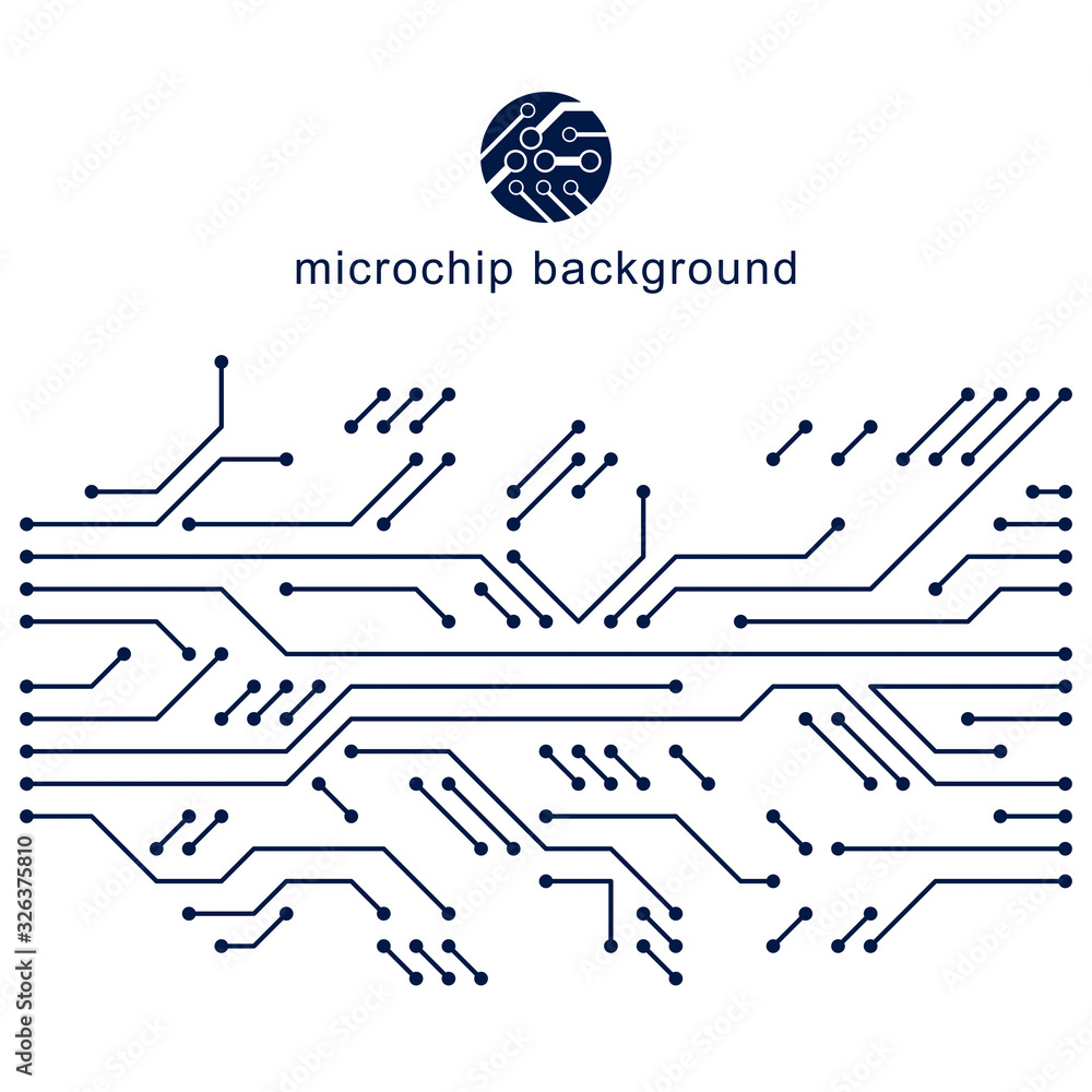 Poster vector abstract technology illustration with circuit board. high tech digital scheme of electronic d