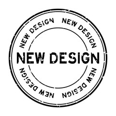 Grunge black new design word round rubber seal stamp on white background
