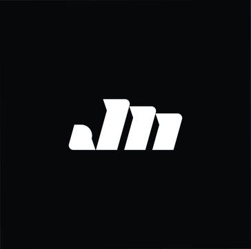 Minimal elegant monogram art logo. Outstanding professional trendy awesome artistic JM MJ initial based Alphabet icon logo. Premium Business logo White color on black background