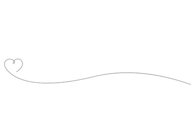 Heart background, love design one line drawn vector illustration