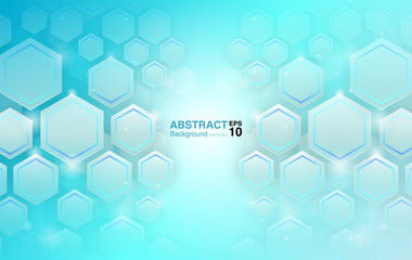 Obraz na płótnie Canvas Blue Hexagons Pattern Background Concept. Futuristic Background Concept. Vector EPS 10 