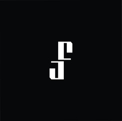 Minimal elegant monogram art logo. Outstanding professional trendy awesome artistic JF FJ initial based Alphabet icon logo. Premium Business logo White color on black background