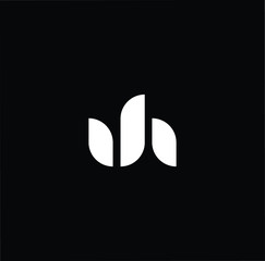 Minimal elegant monogram art logo. Outstanding professional trendy awesome artistic JH HJ initial based Alphabet icon logo. Premium Business logo White color on black background