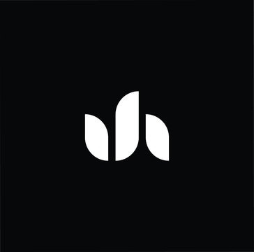 Minimal elegant monogram art logo. Outstanding professional trendy awesome artistic JH HJ initial based Alphabet icon logo. Premium Business logo White color on black background