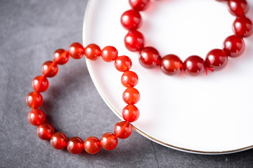 Beads of different colors are made of nylon thread, which can be used for jewelry or fishing line