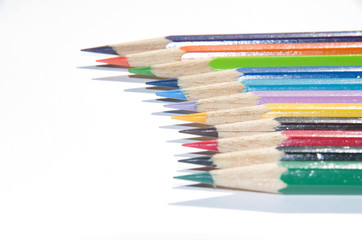 Fototapeta premium Color Pencils with White Background