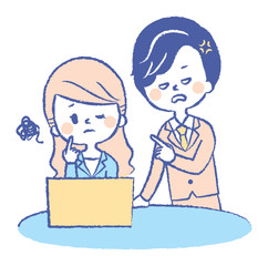 ビジネス パワハラ パワーハラスメント イラスト