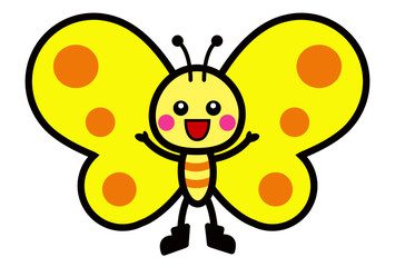 Obraz premium 黄色い蝶のベクターイラスト