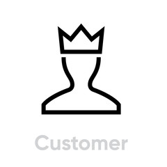 User Customer icon Profile Avatar with Crown Pictogram illustration.